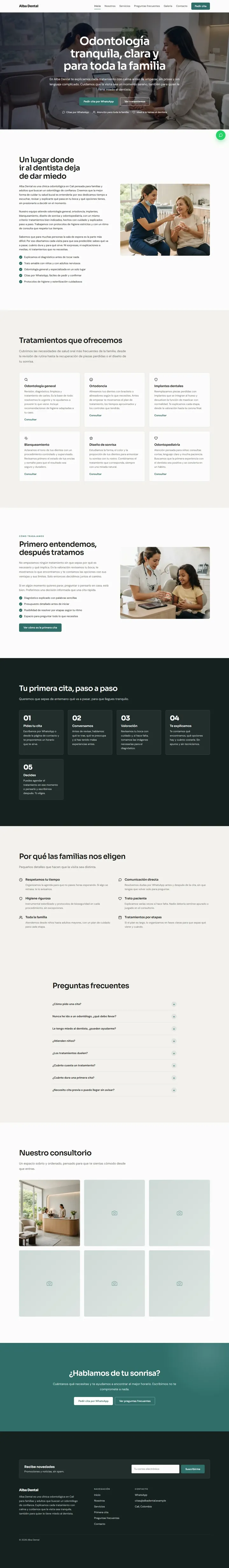 Página de inicio completa de Alba Dental, Clínica dental