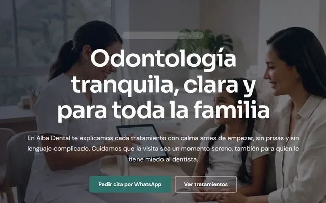 Web de Alba Dental, Clínica dental