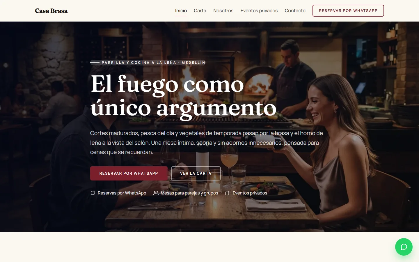 Web de muestra: Casa Brasa, Restaurante de parrilla